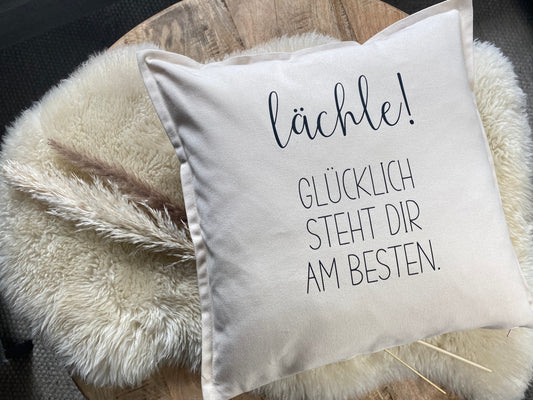 Kissen lächle cremeweiß