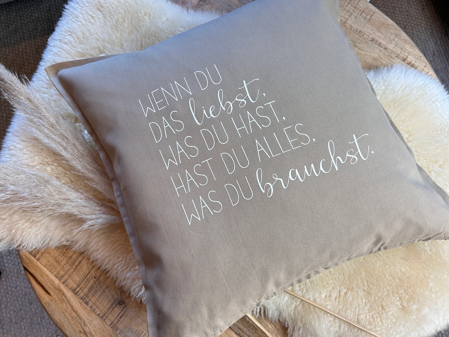 Kissen Liebe beige