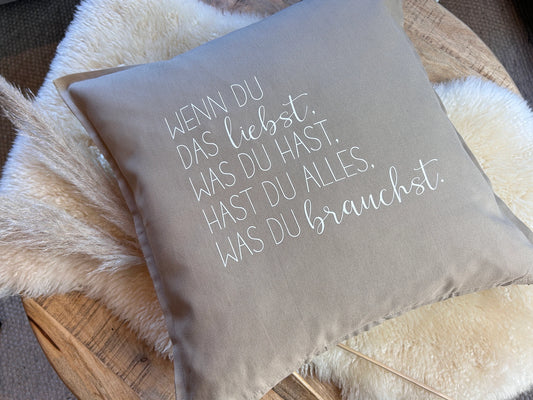 Kissen Liebe beige