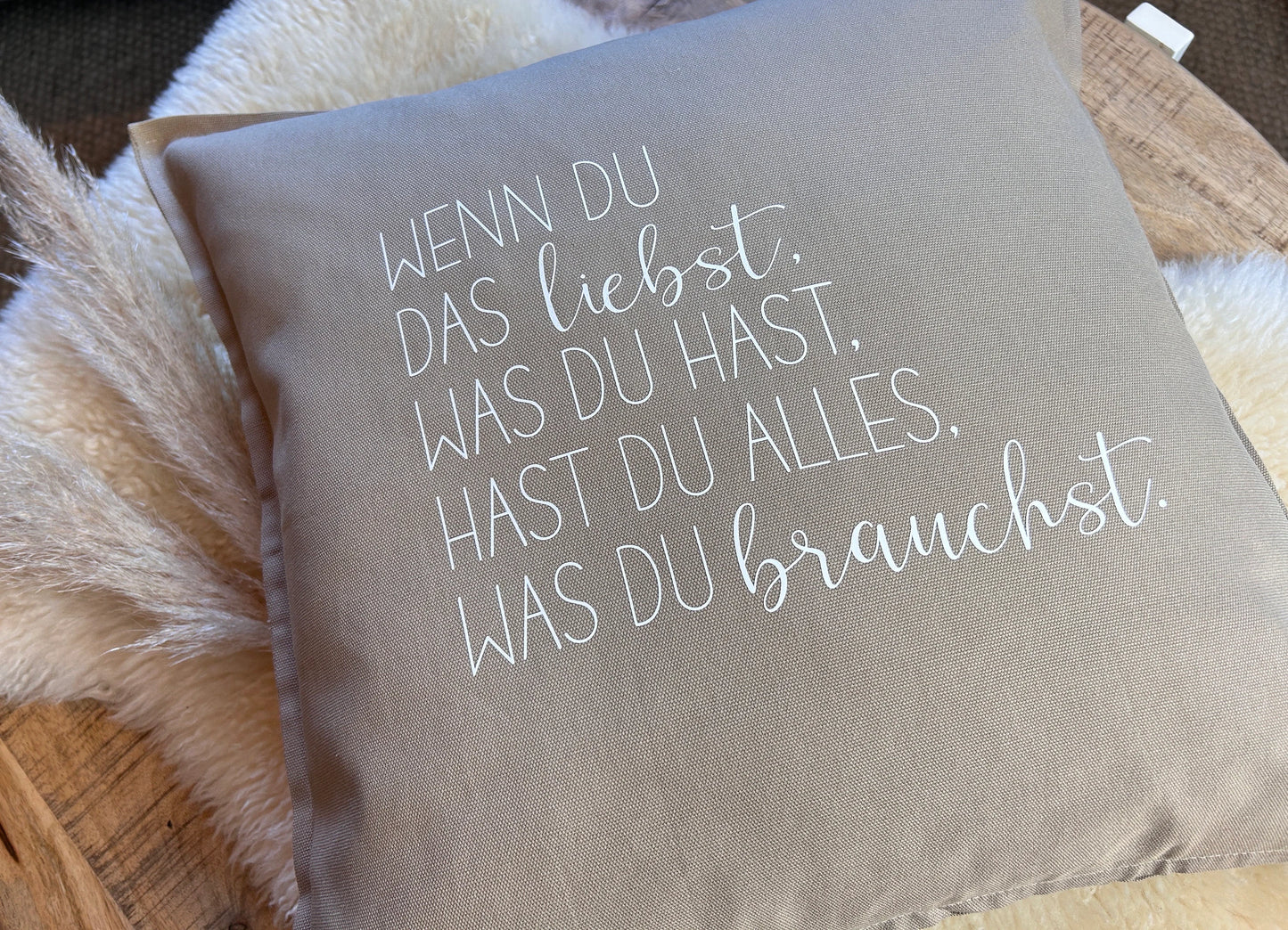 Kissen Liebe beige