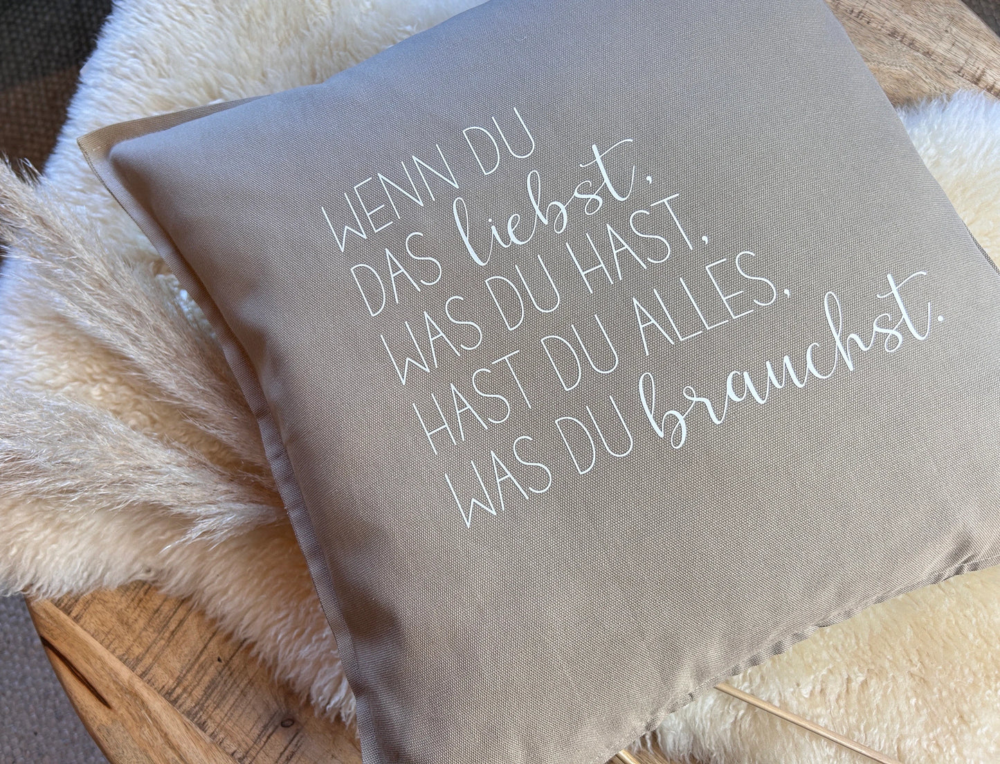 Kissen Liebe beige