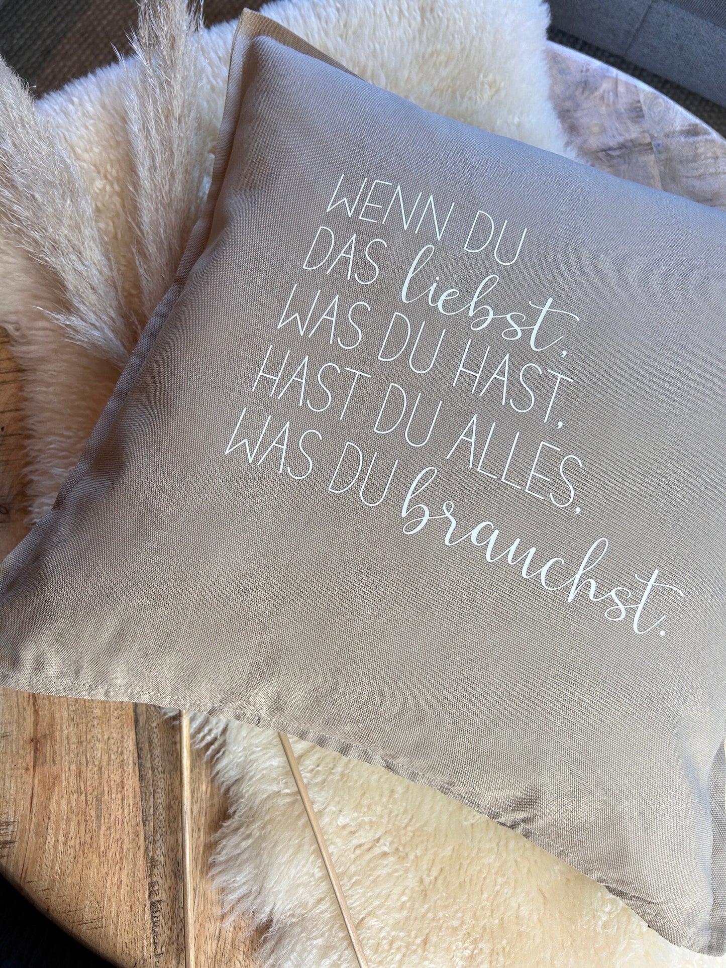 Kissen Liebe beige
