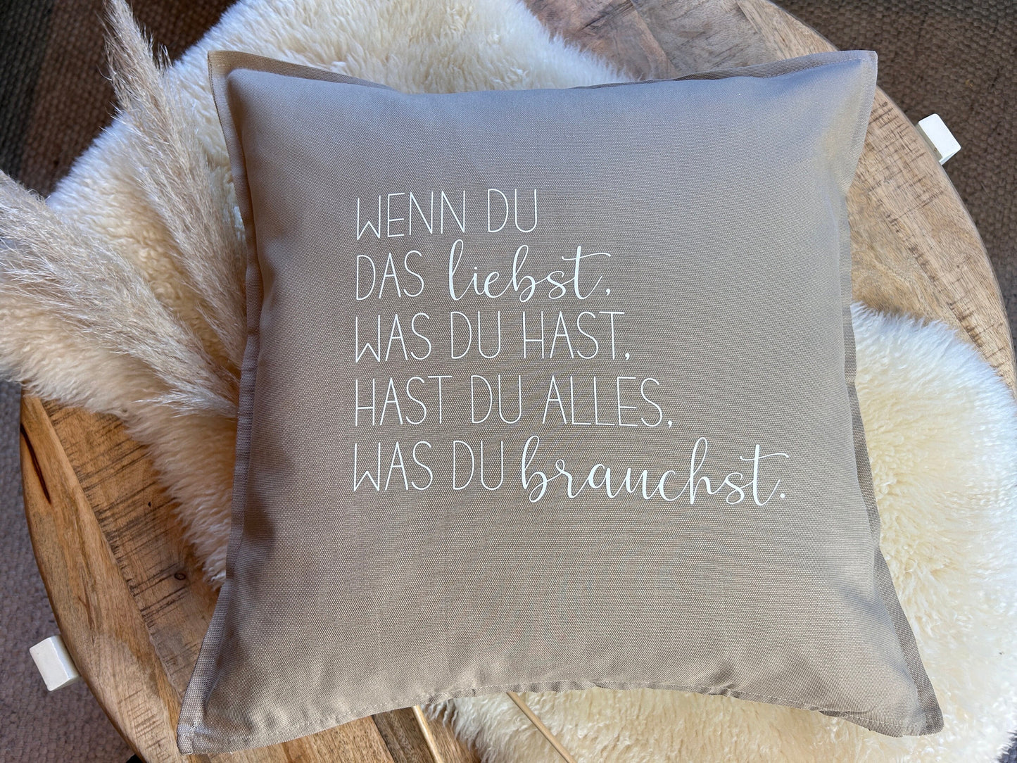 Kissen Liebe beige