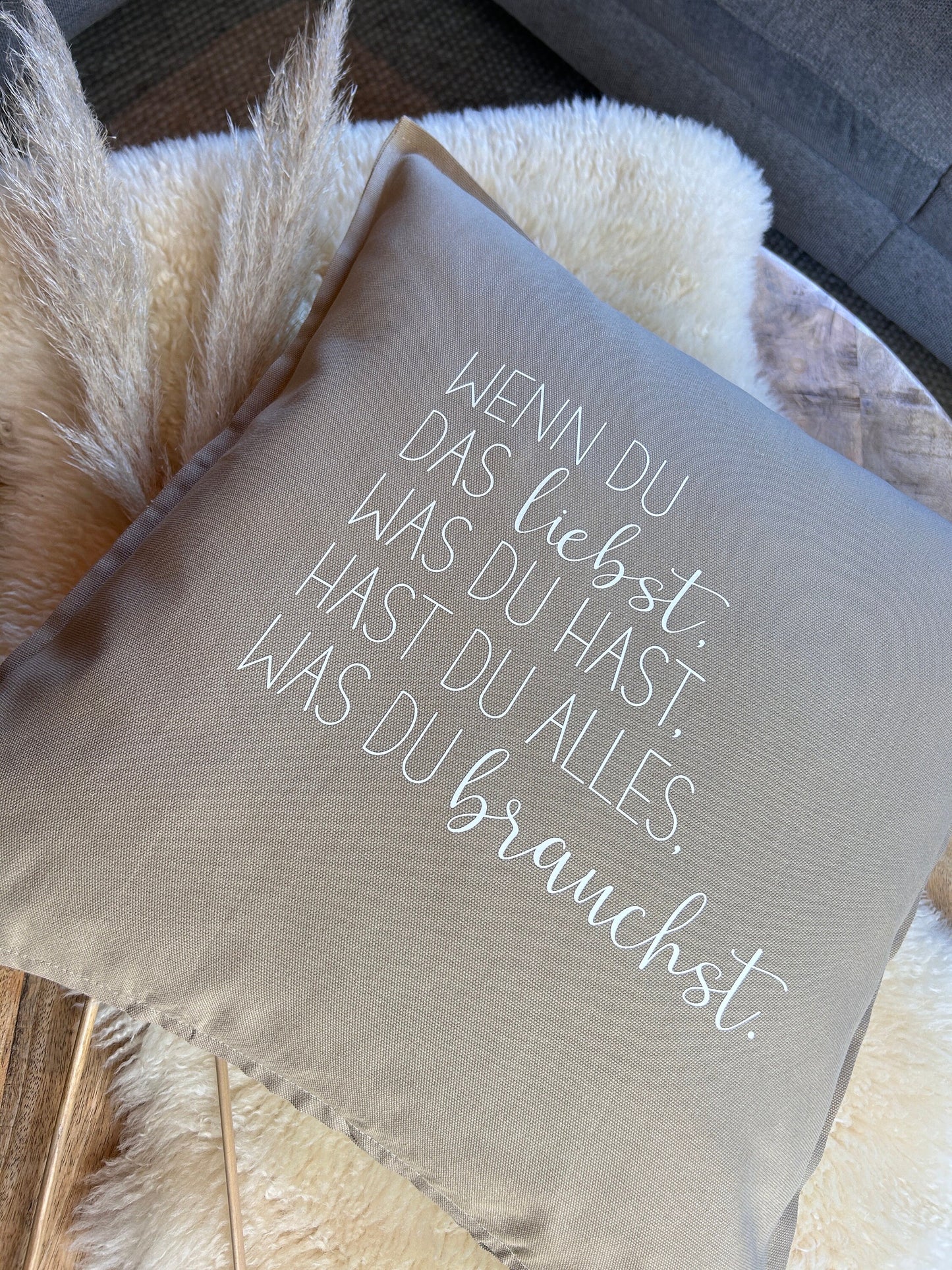 Kissen Liebe beige
