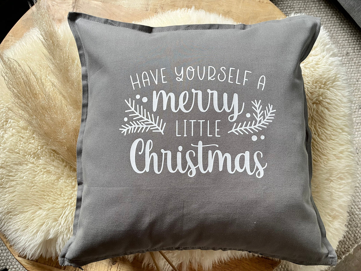 Kissen Weihnachten grau