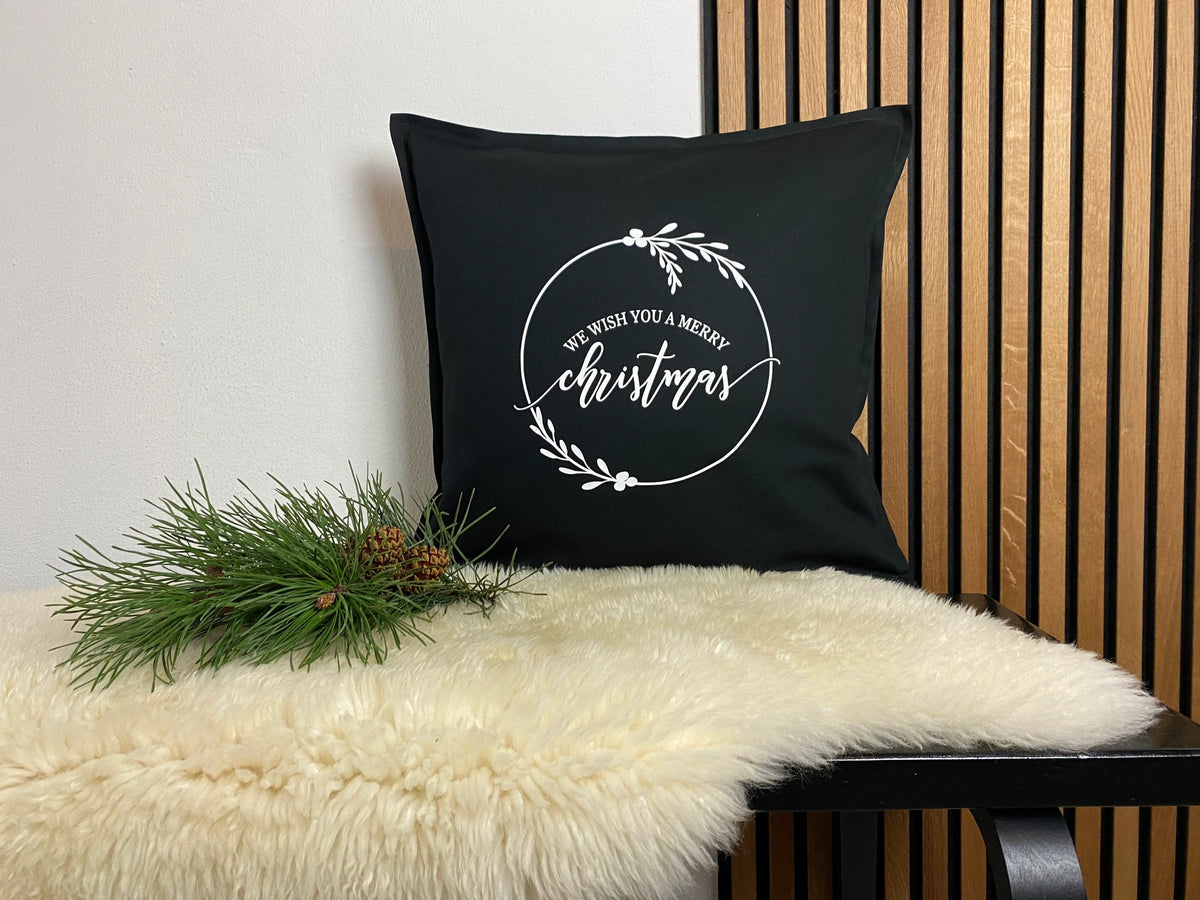 Kissen Merry christmas schwarz Weihnachten