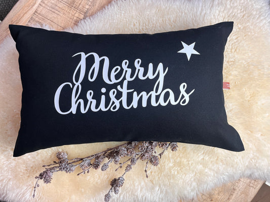 Kissen Merry Christmas schwarz