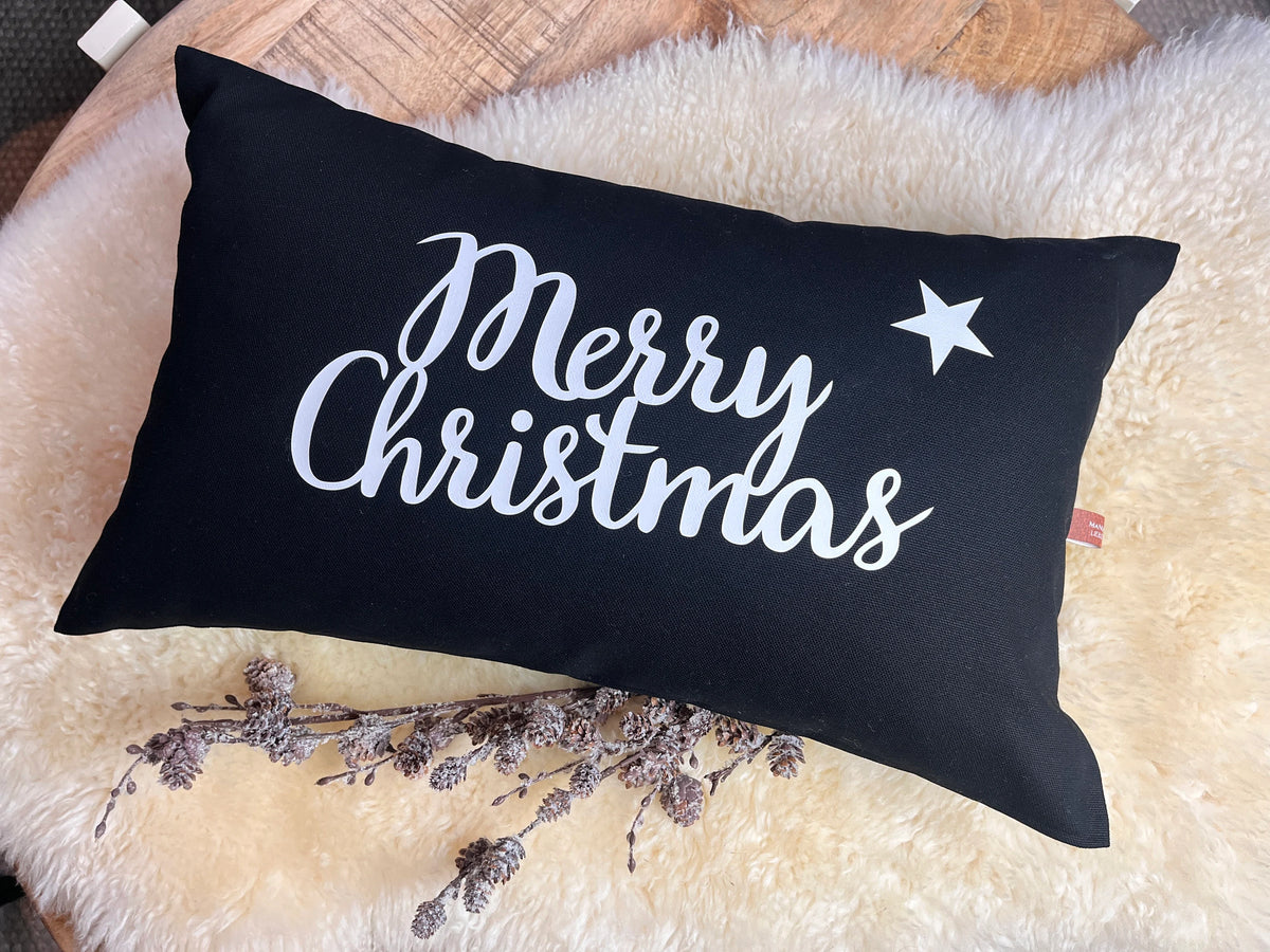 Kissen Merry Christmas schwarz