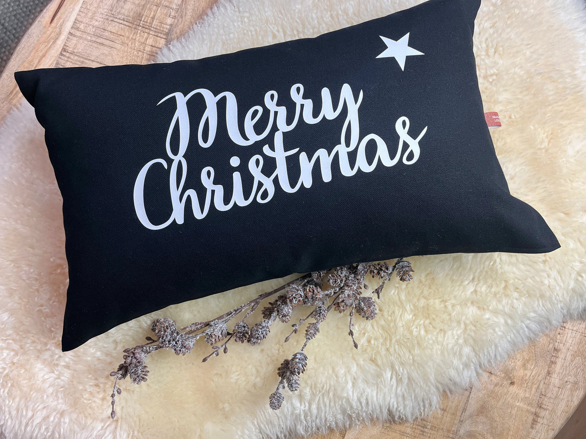 Kissen Merry Christmas schwarz