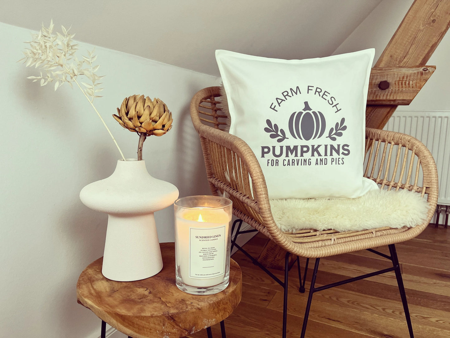 Deko Kissen Pumpkin weiß