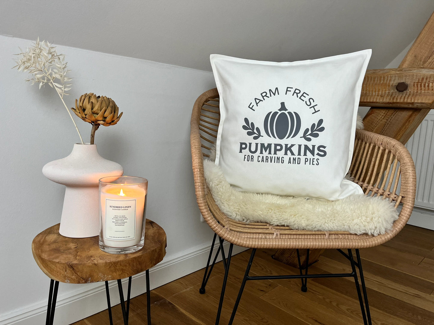 Deko Kissen Pumpkin weiß