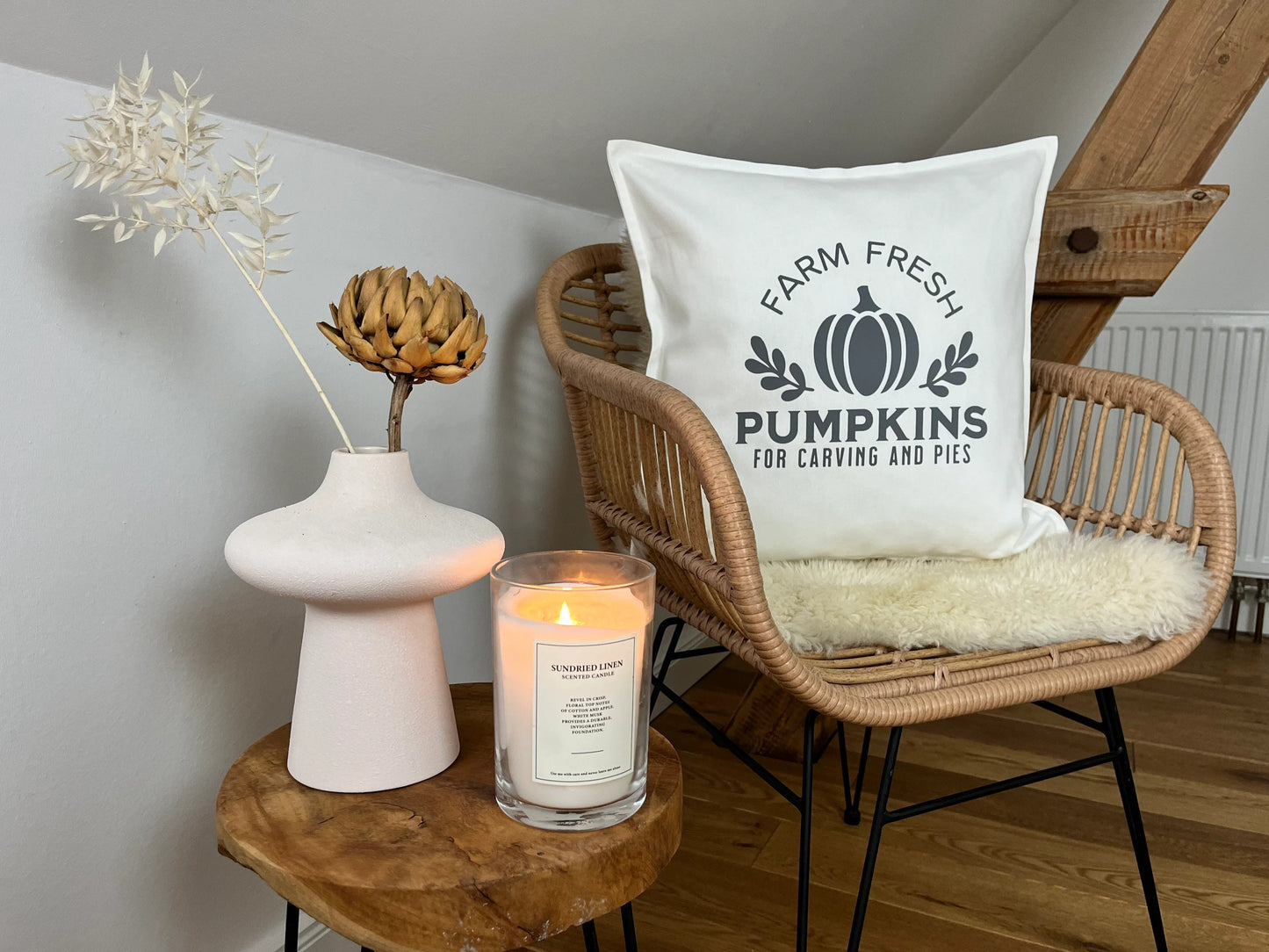 Deko Kissen Pumpkin weiß