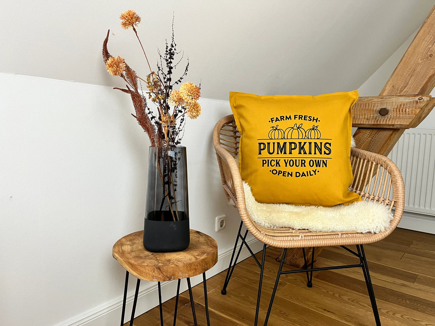 Deko Kissen Pumpkin senfgelb