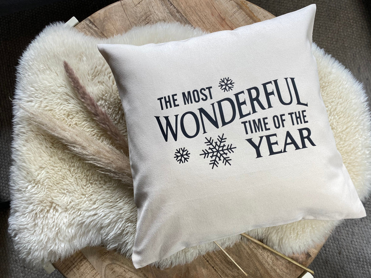 Kissen Weihnachten ecru