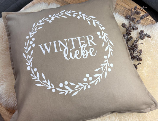 Kissen Winterliebe beige