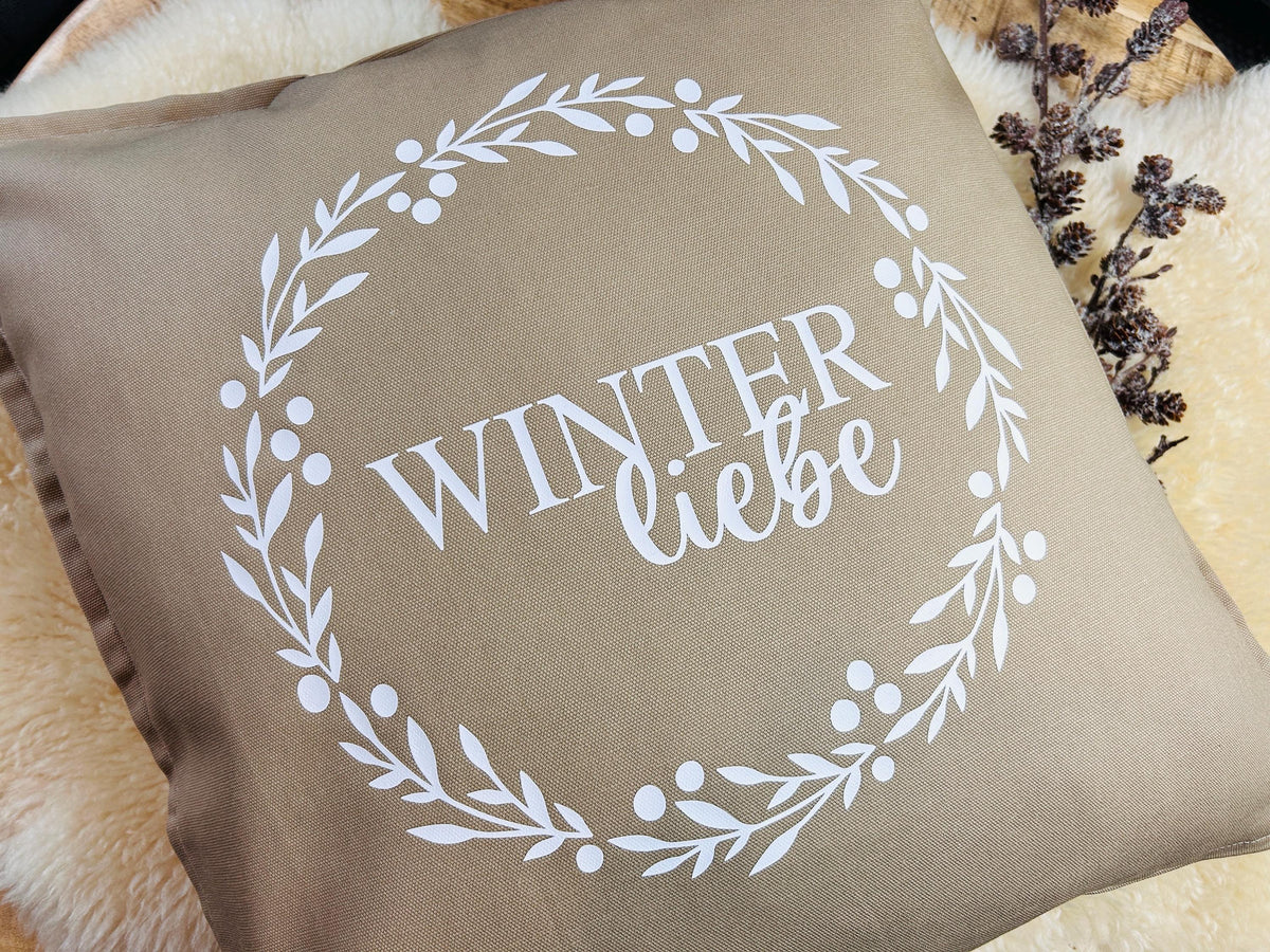 Kissen Winterliebe beige
