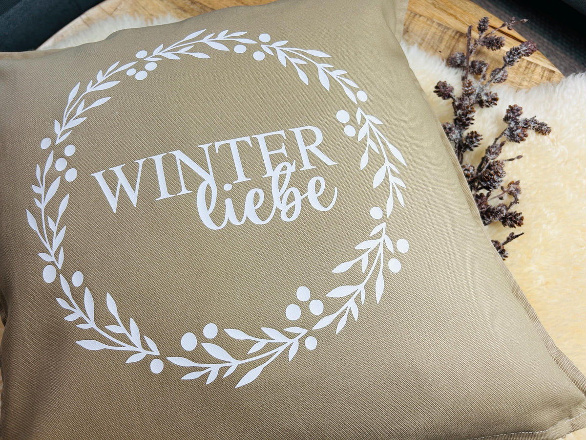 Kissen Winterliebe beige