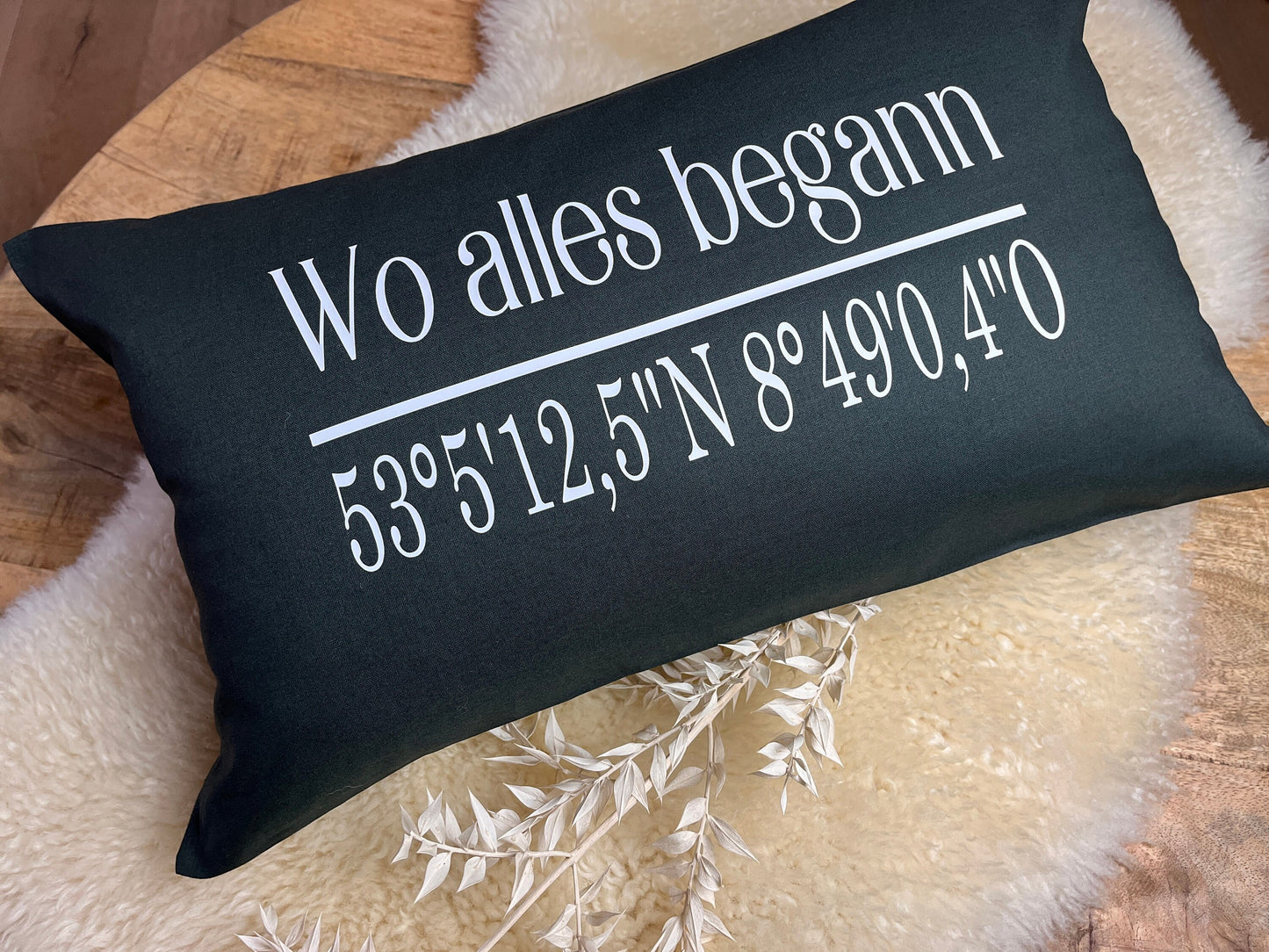 Kissen Wo alles begann Koordinaten