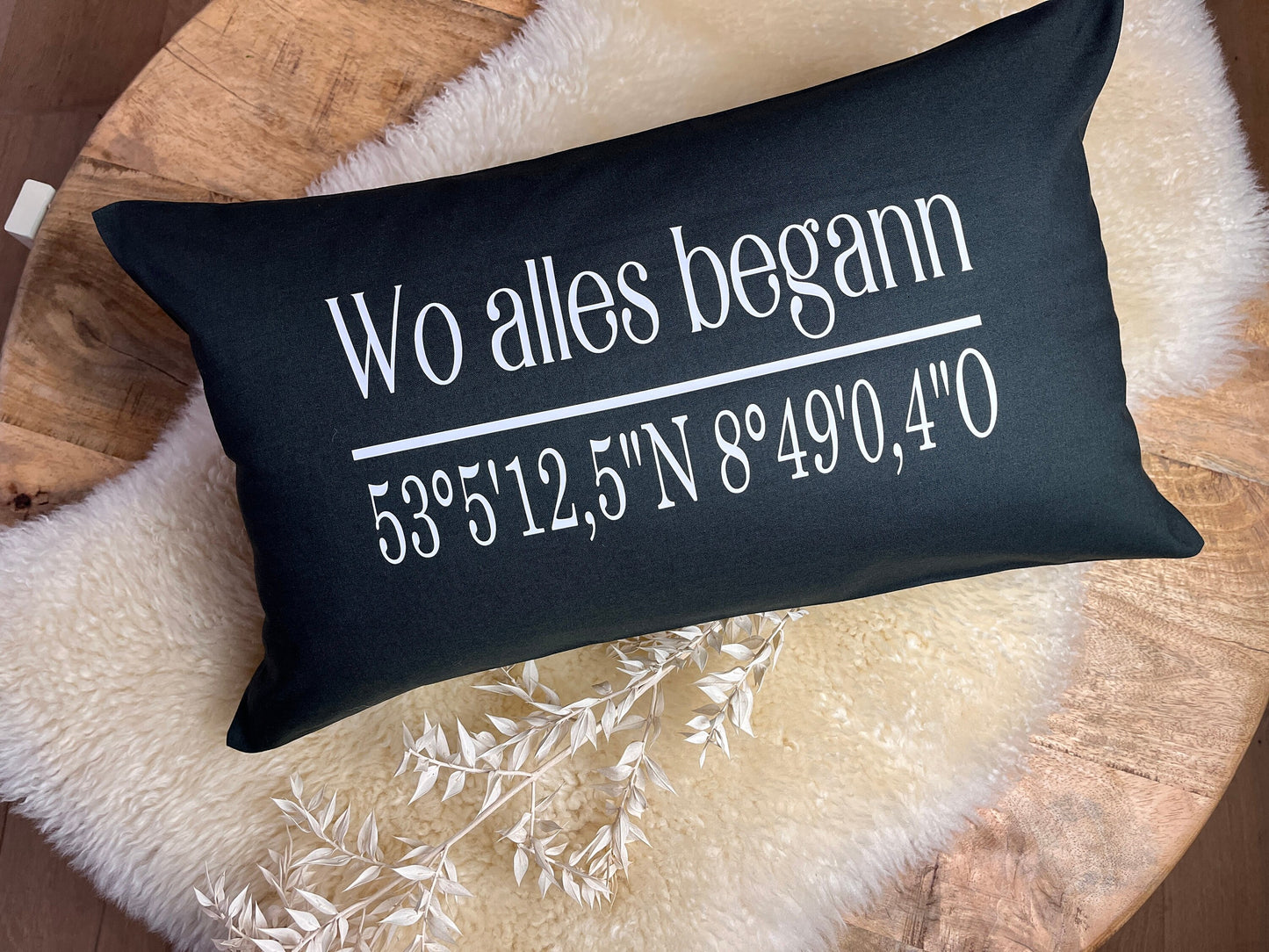 Kissen Wo alles begann Koordinaten