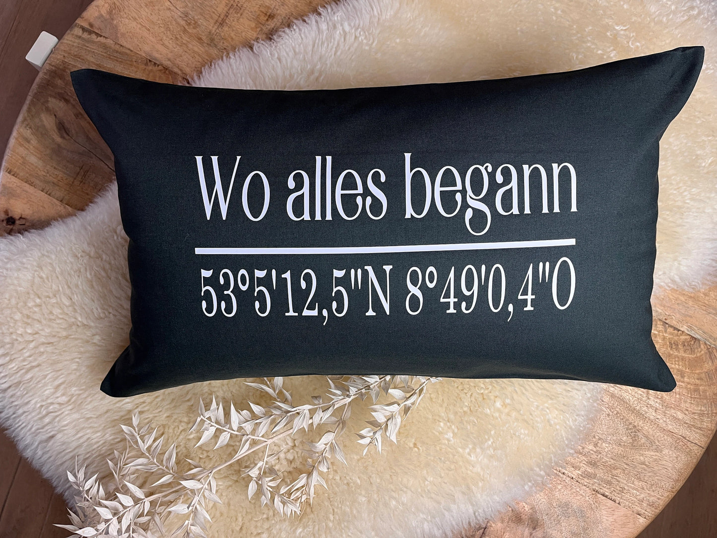Kissen Wo alles begann Koordinaten