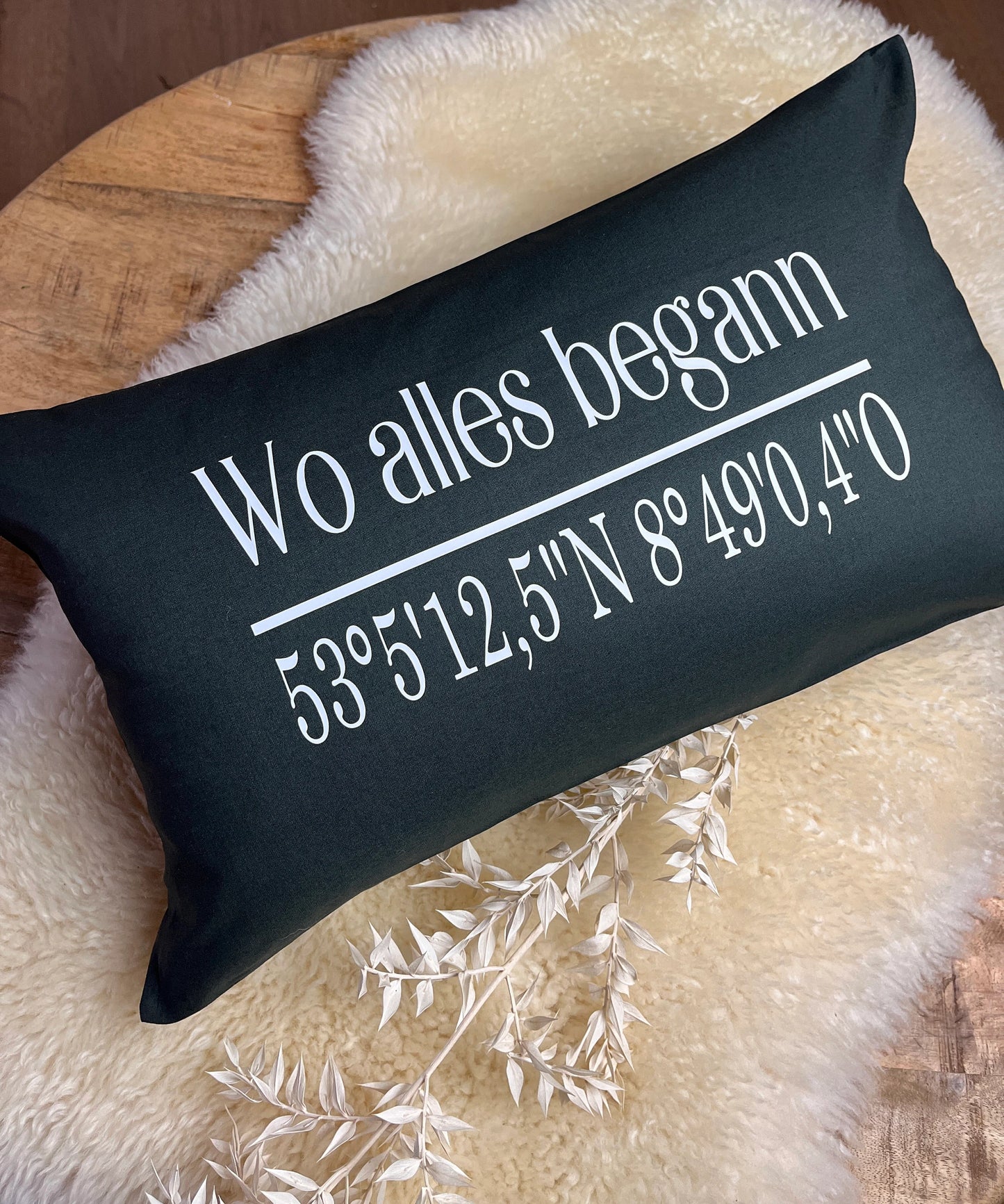 Kissen Wo alles begann Koordinaten