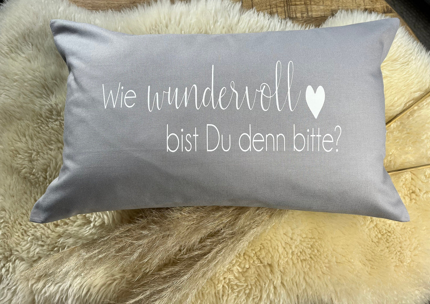 Kissen WUNDERVOLL grau
