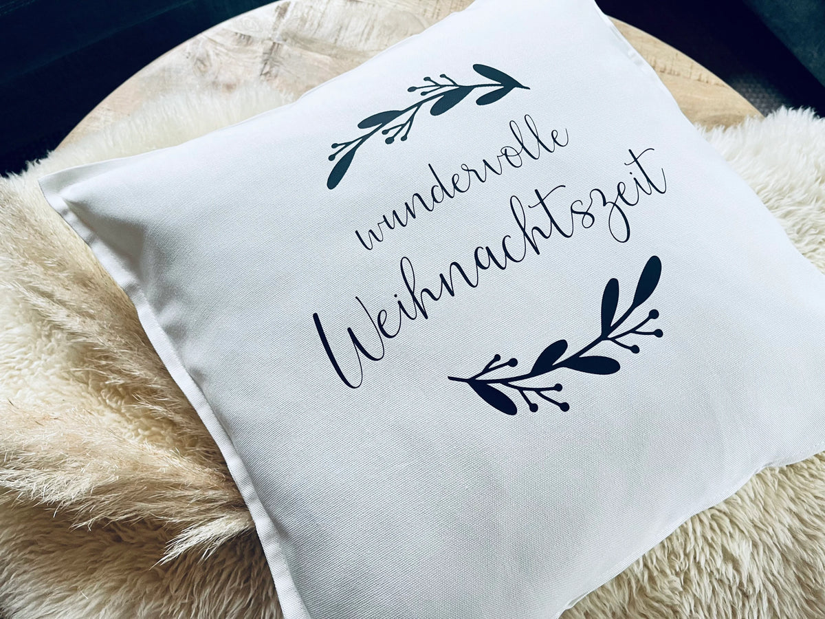 Kissen wundervolle Weihnachtszeit weiß