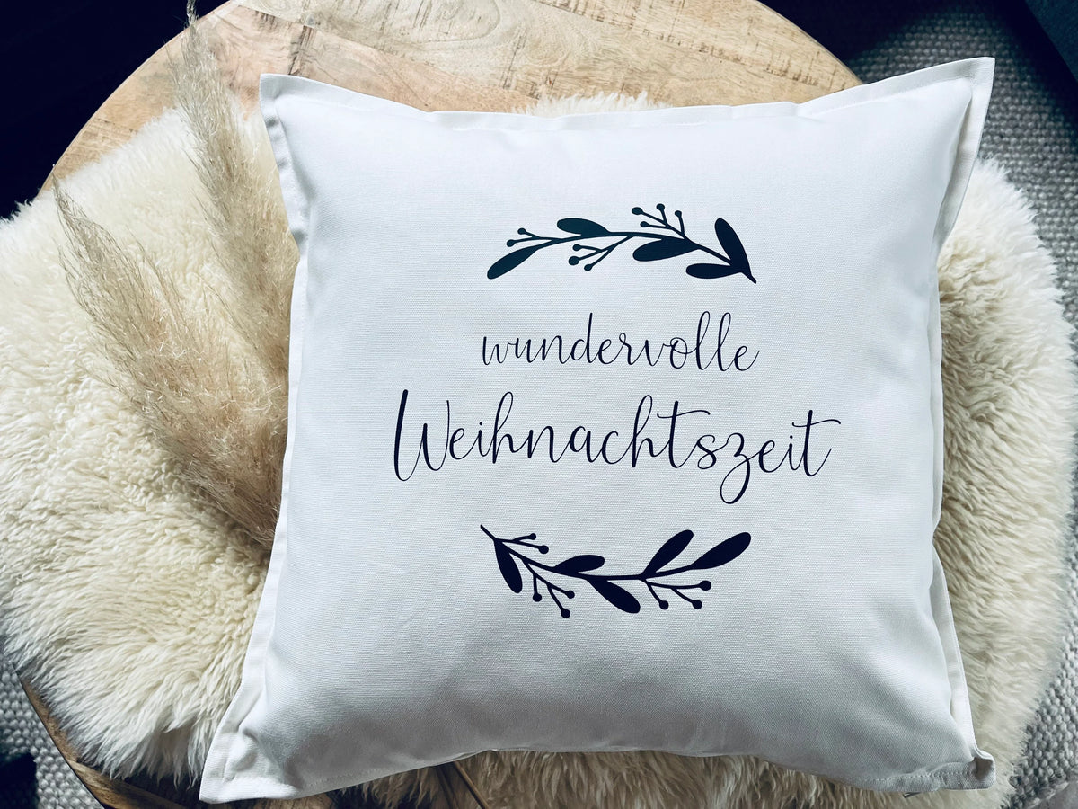Kissen wundervolle Weihnachtszeit weiß