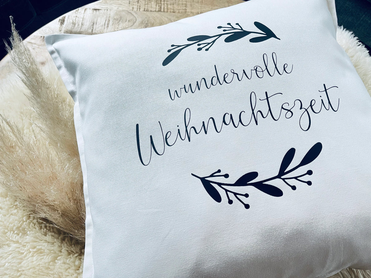Kissen wundervolle Weihnachtszeit weiß