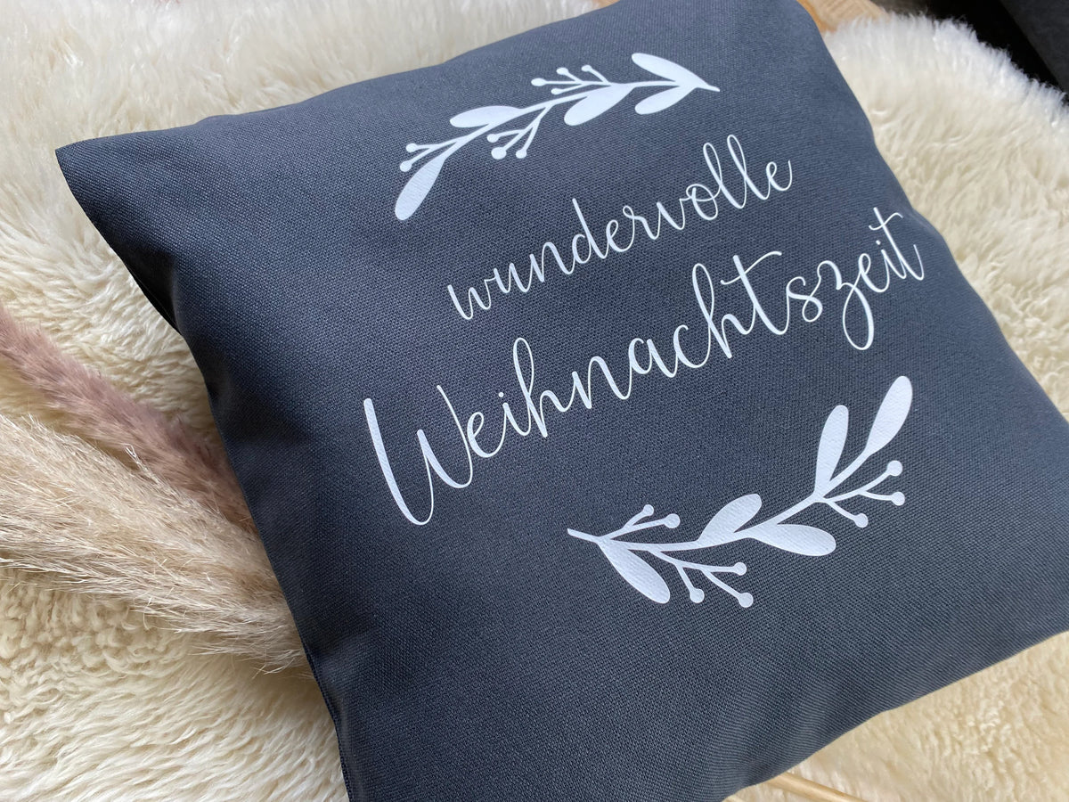 Kissen wundervolle Weihnachtszeit dunkelgrau