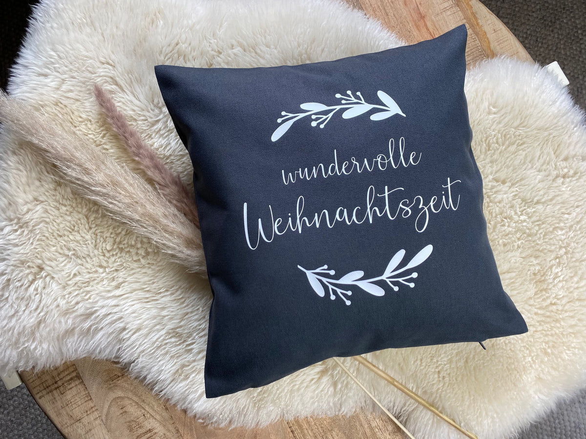 Kissen wundervolle Weihnachtszeit dunkelgrau