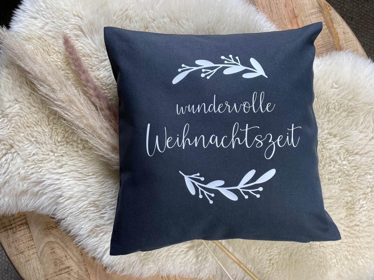 Kissen wundervolle Weihnachtszeit dunkelgrau