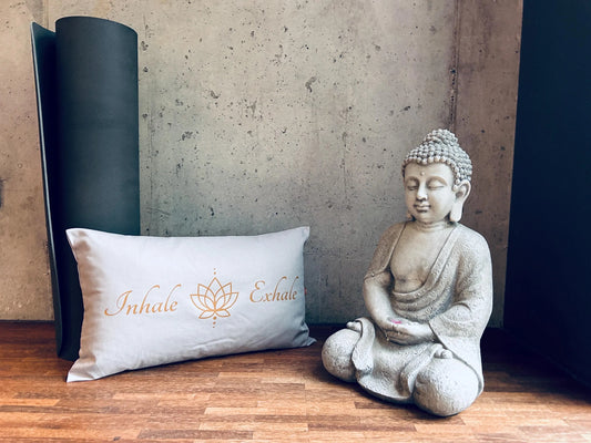 Kissen Yoga Inhale Exhale grau
