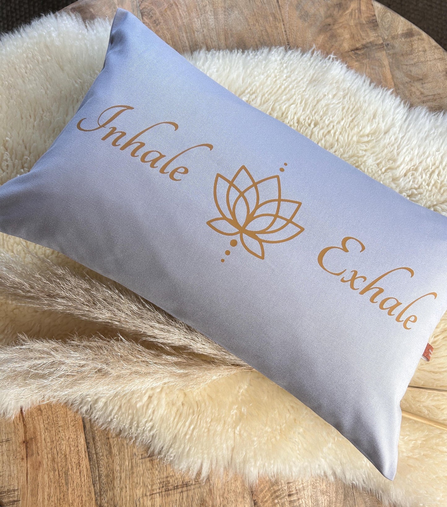 Kissen Yoga Inhale Exhale grau