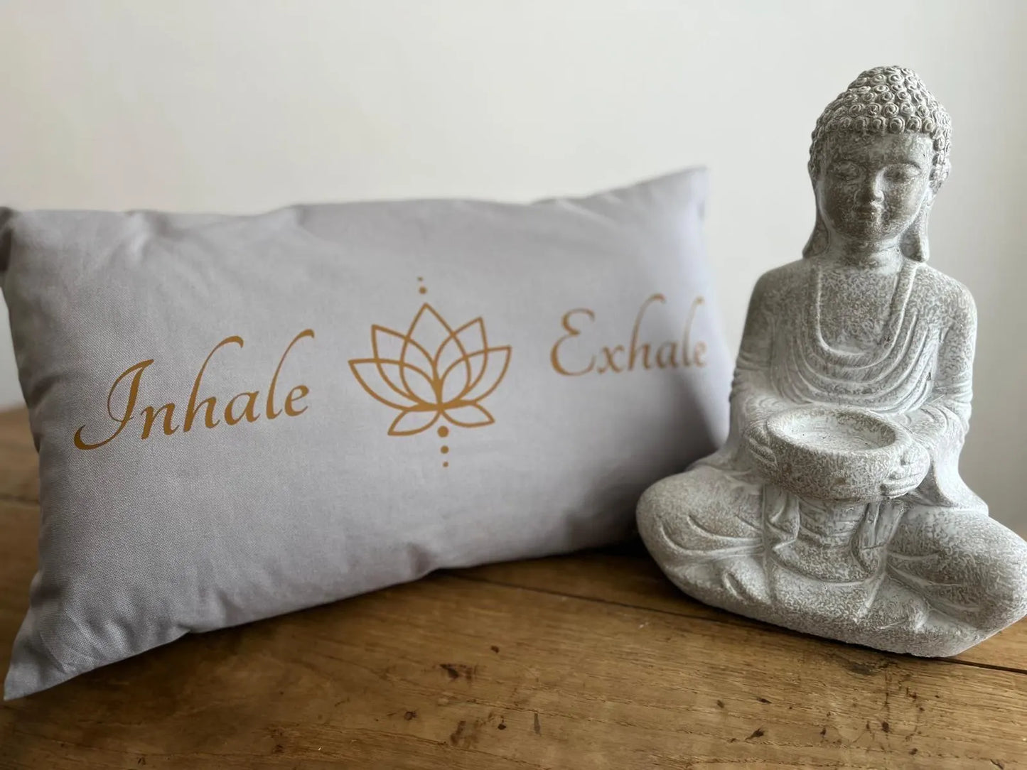 Kissen Yoga Inhale Exhale grau