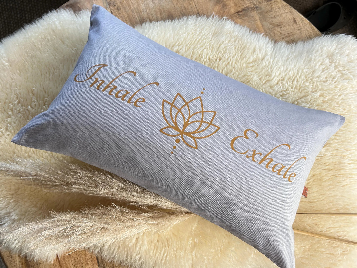 Kissen Yoga Inhale Exhale grau