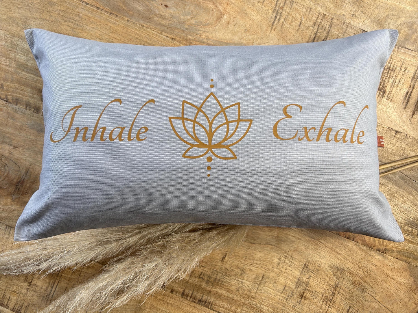Kissen Yoga Inhale Exhale grau