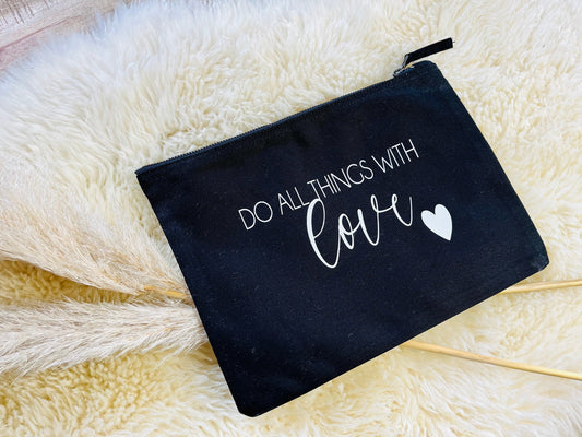 Kosmetiktasche love schwarz