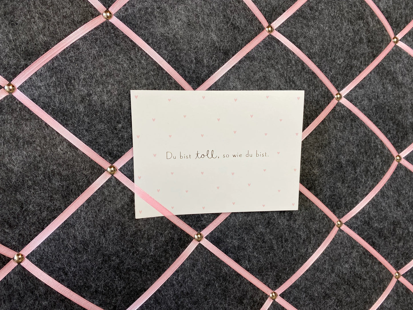Memoboard Filz grau rosa