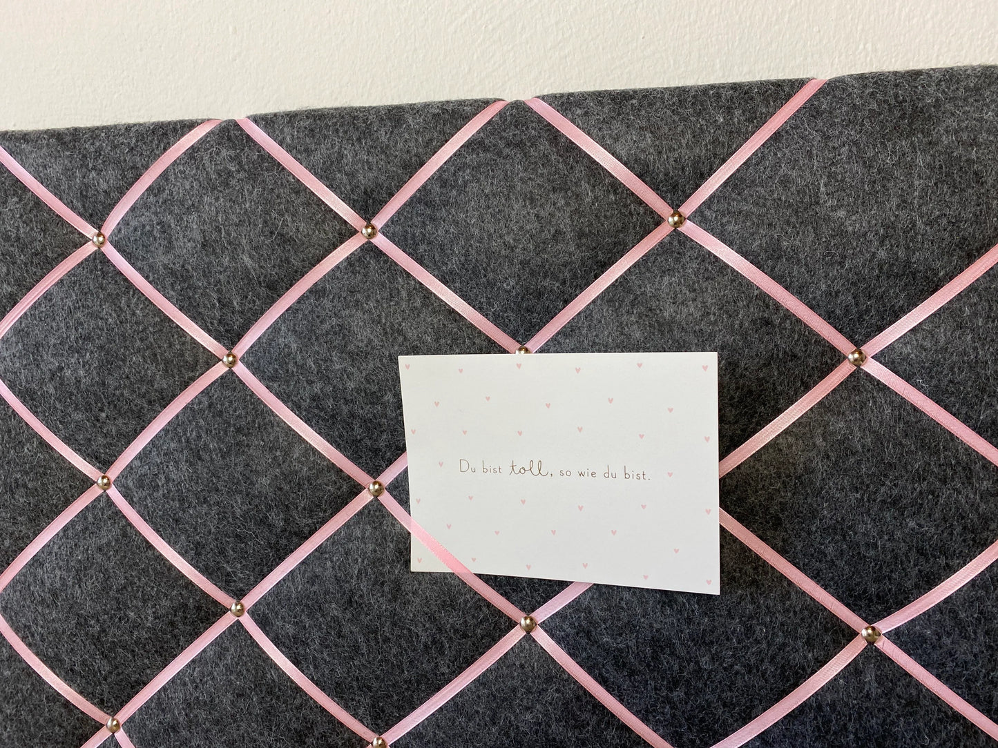 Memoboard Filz grau rosa