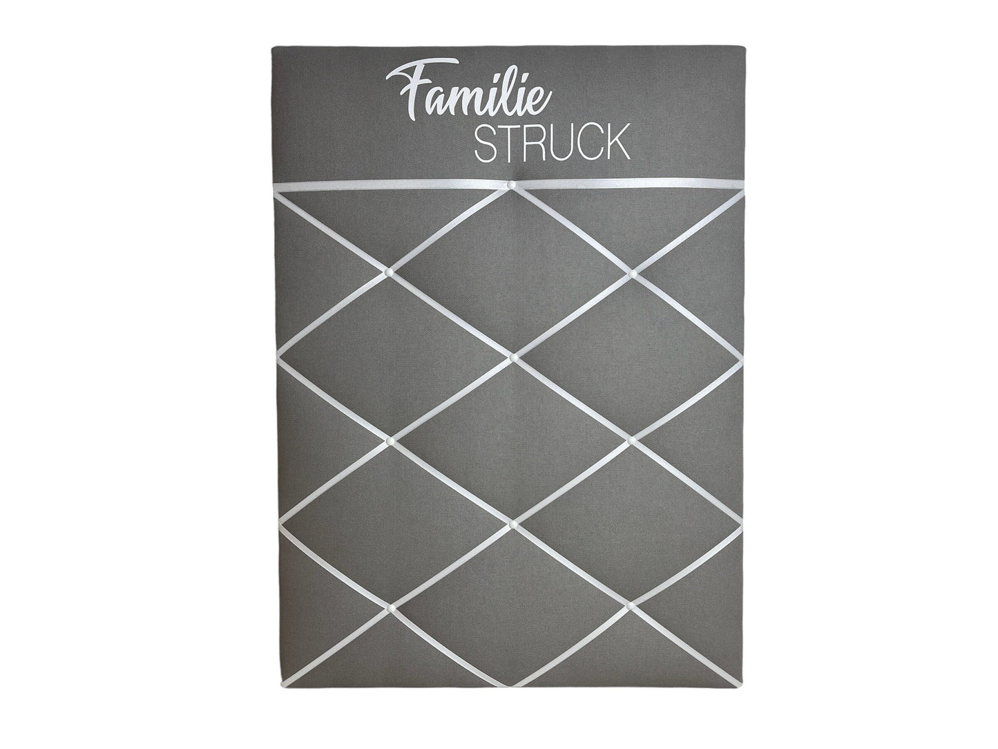 Memoboard Familie grau personalisiert