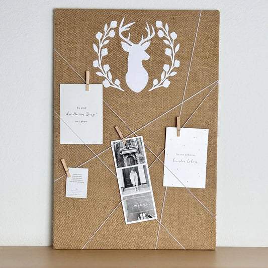 Memoboard Hirsch Jute