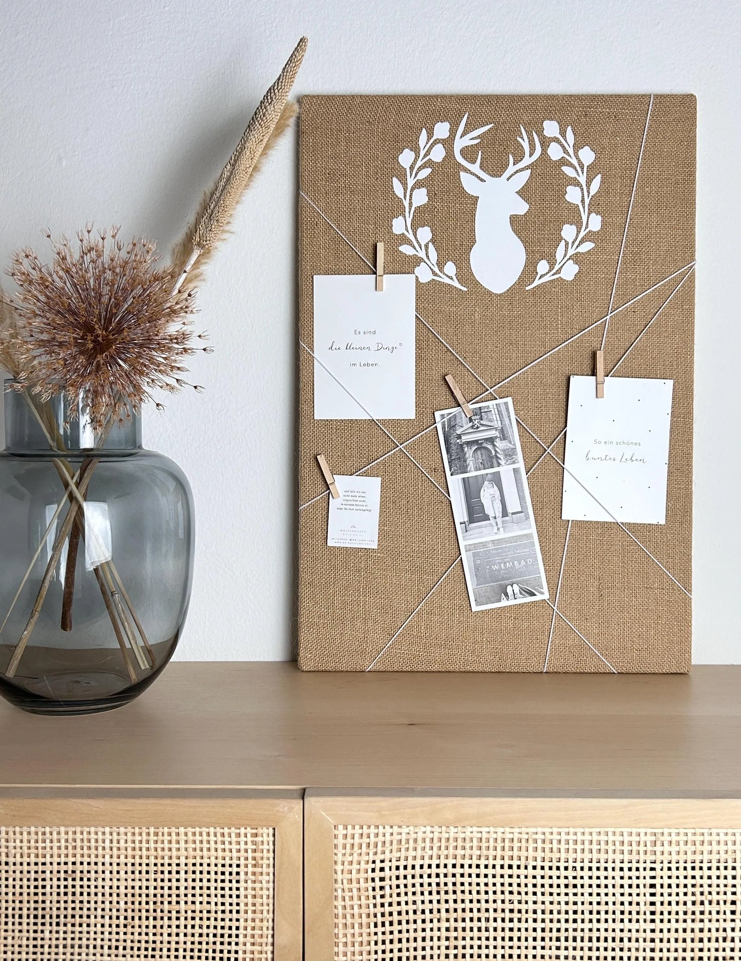 Memoboard Hirsch Jute