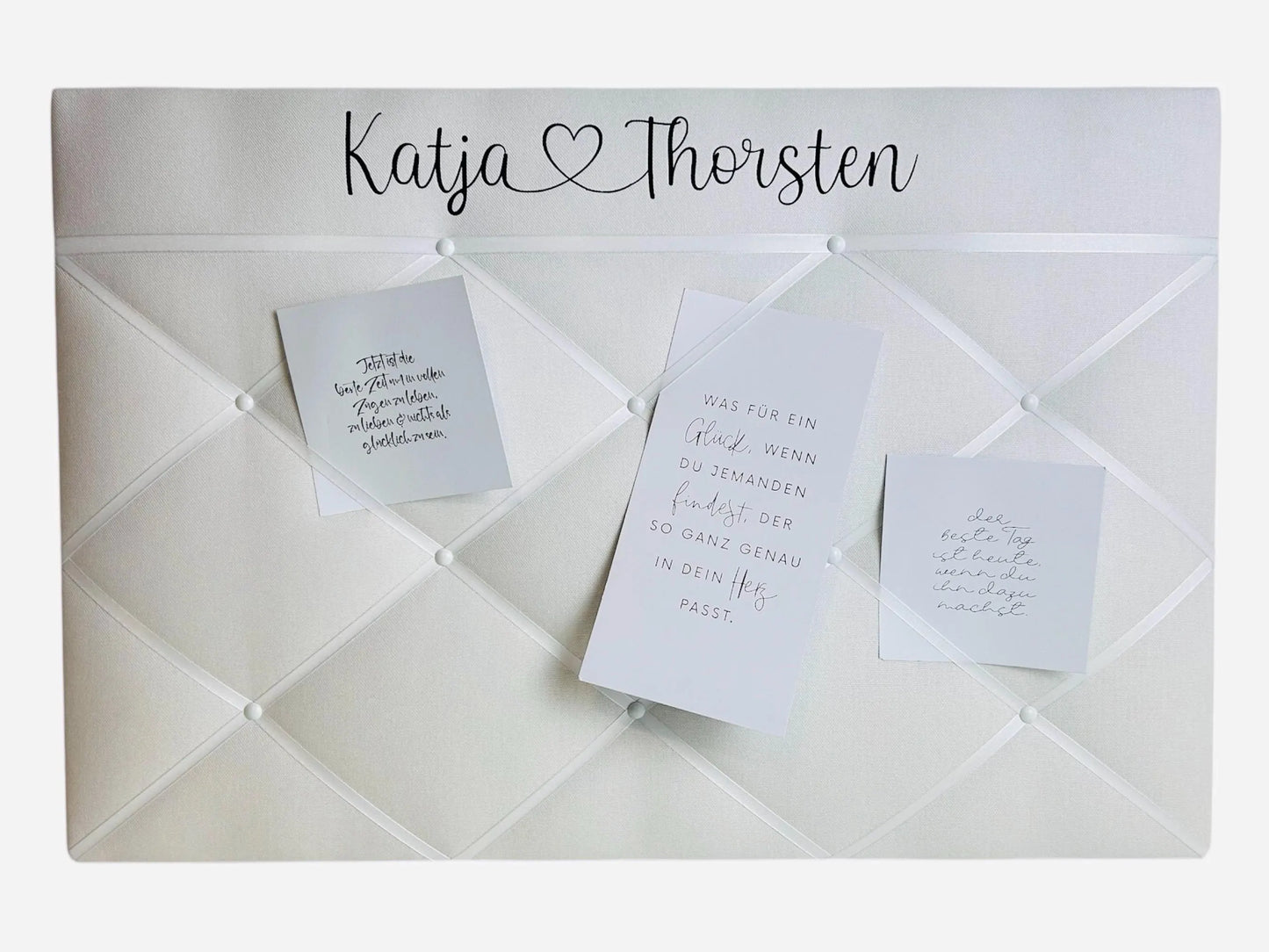 Memoboard Hochzeit personalisiert weiß