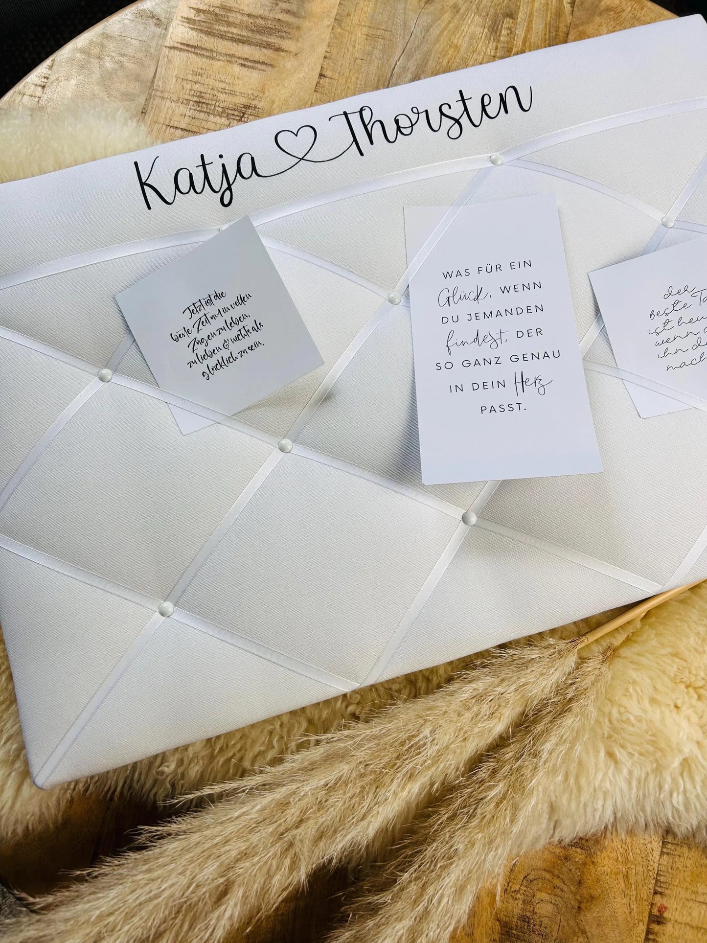 Memoboard Hochzeit personalisiert weiß