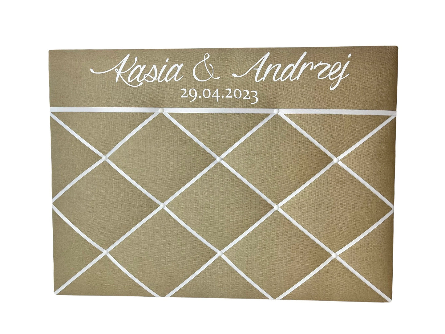 Memoboard Hochzeit personalisiert beige