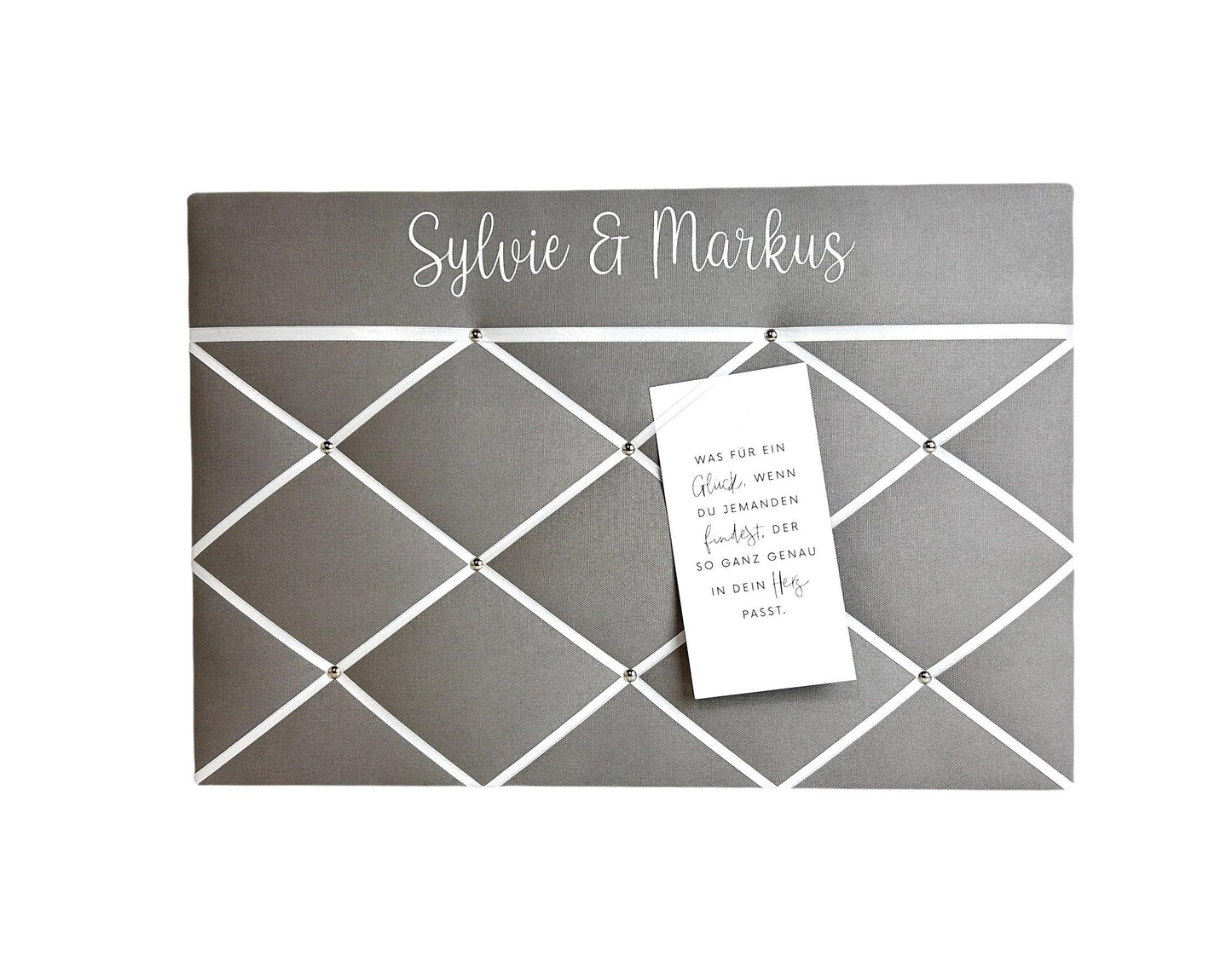 Memoboard Hochzeit personalisiert grau