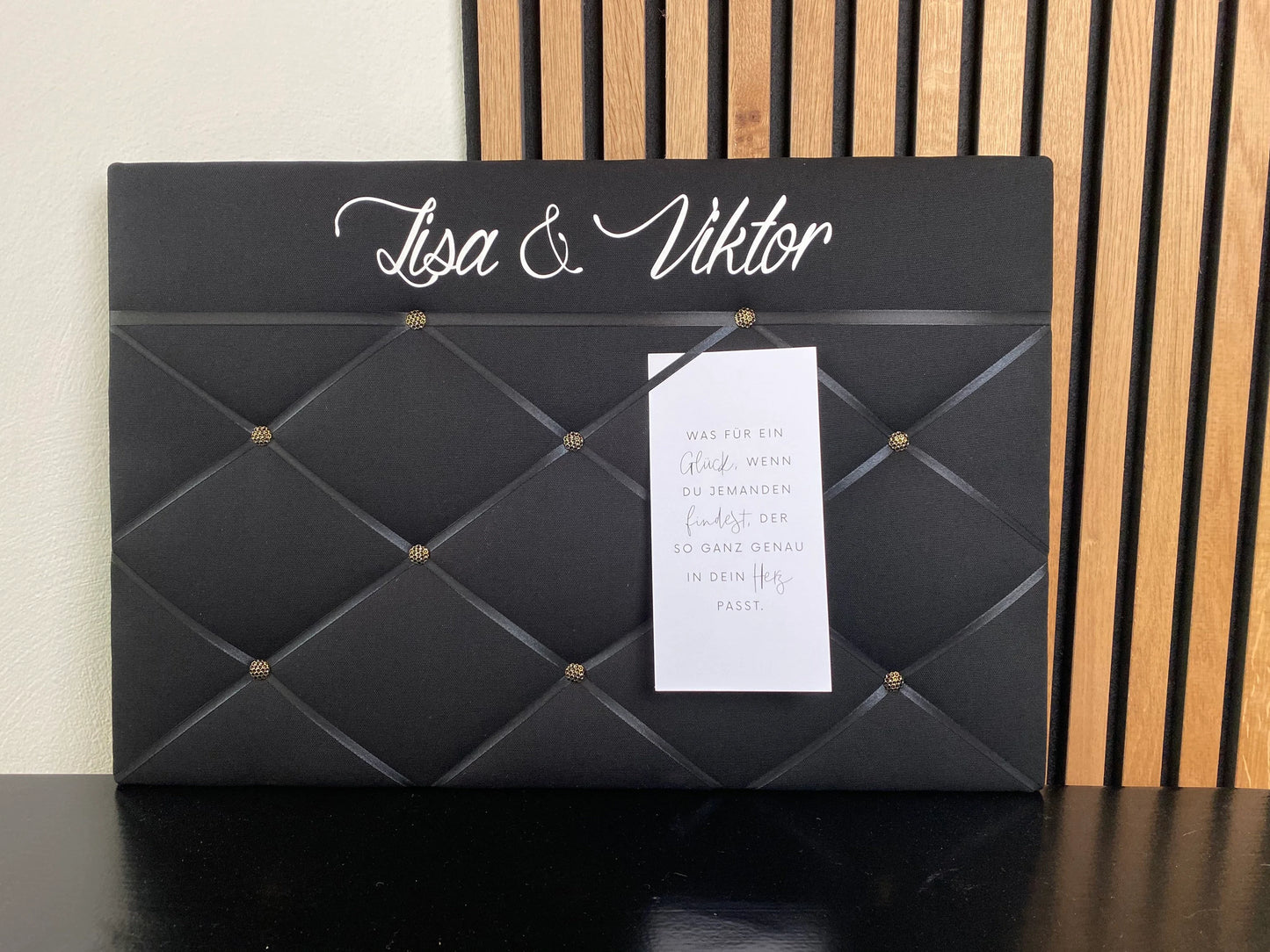 Memoboard Hochzeit Familie personalisiert schwarz