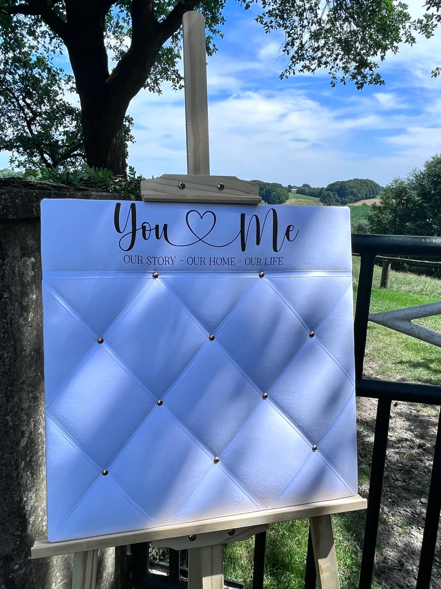 Memoboard Hochzeit you&me white