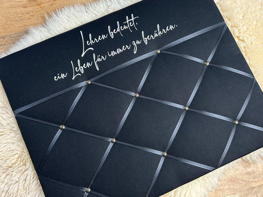 Memoboard für Lehrer schwarz personalisiert